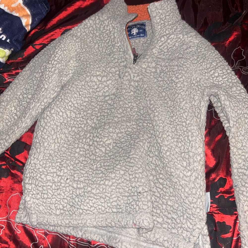 Vineyard Vines Light Gray Sherpa Quarter-Zip